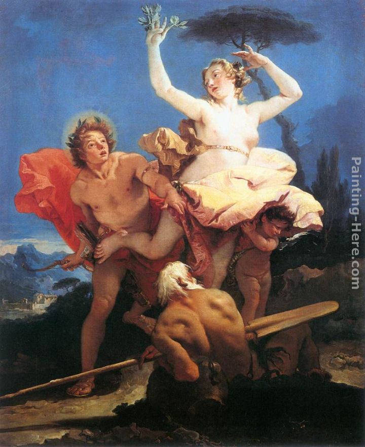 Apollo and Daphne painting - Giovanni Battista Tiepolo Apollo and Daphne art painting